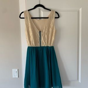 Gold & green dress